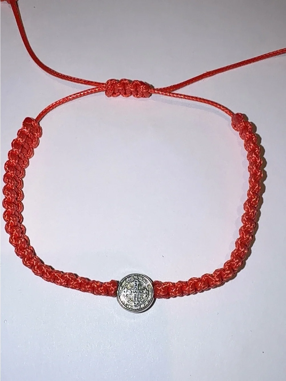 Red St. Benedict Medal Adjustable Bracelet